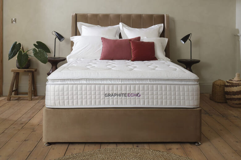 Sleepeezee Graphite Echo 3200 Memory Hybrid Mattress + Premium Divan Bed, Bednextday_Teal, End Opening Ottoman, Double