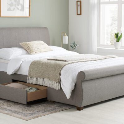Birlea Lancaster Grey Fabric Bed, King Size