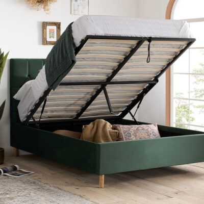 Loxley Green Ottoman Bed, Double