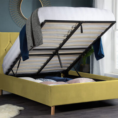 Birlea Loxley Mustard Ottoman Bed, Small Double