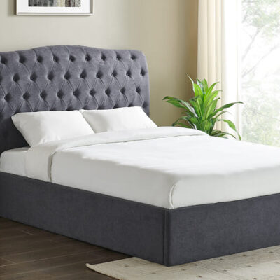 Athens Upholstered Storage Bed, Limelight_Light Grey, King Size