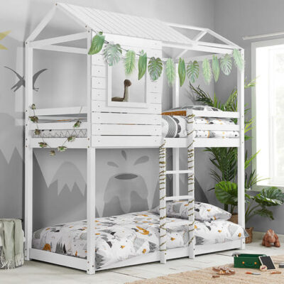 Adventure White Kids Bunk Bed, Single