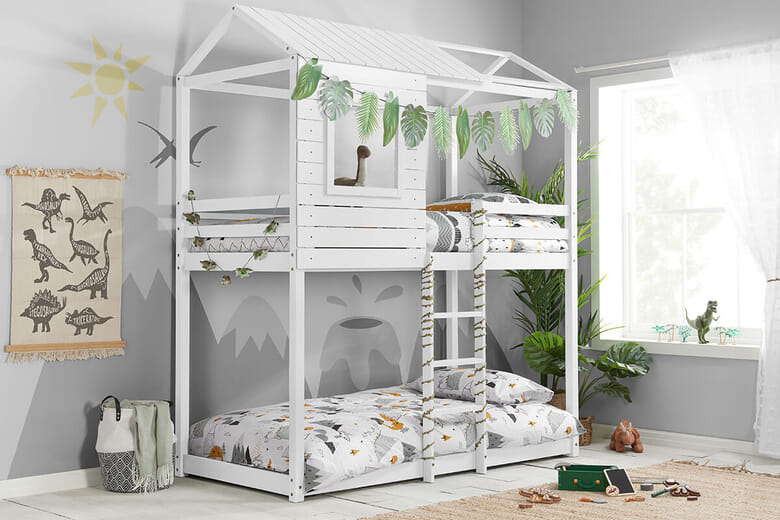 Adventure White Kids Bunk Bed, Single