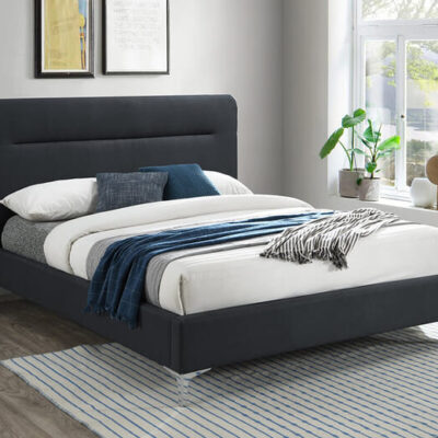 Birlea Finn Black Fabric Bed, King Size