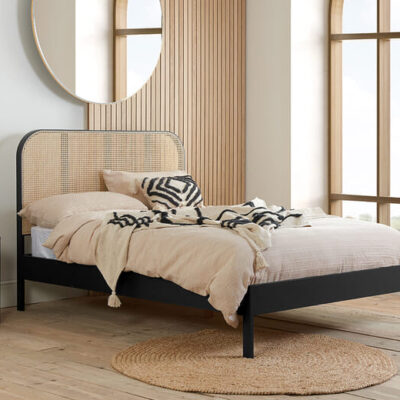 Margot Rattan Black Bed, Super King