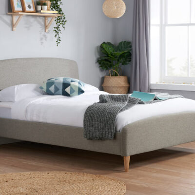Quebec Grey Fabric Bed, King Size