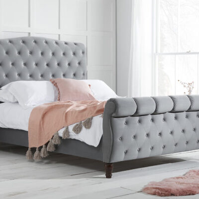 Colorado Grey Fabric Bed, Super King