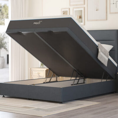 ?MLILY�? Polar 1800 Cool Gel Hybrid Mattress + Ottoman Divan Bed, Marine, End Ottoman, King Size