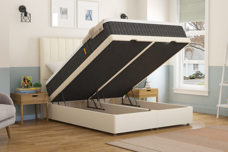 Emma� Original Pro Mattress + Ottoman Divan Bed, Mink, End Ottoman, King Size