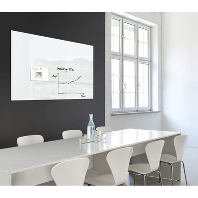 'Artverum' Magnetic Glass Noticeboard 120 x 90cm SUPER WHITE