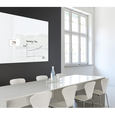 'Artverum' Magnetic Glass Noticeboard 150 x 100cm SUPER WHITE