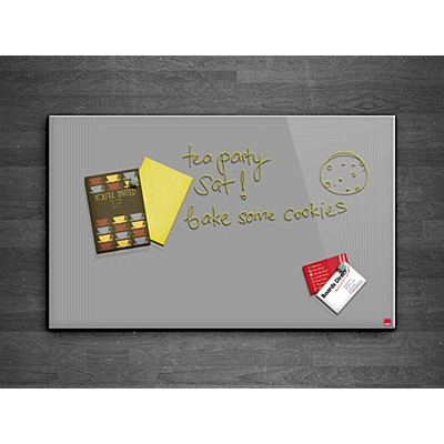 Casca Magnetic Glass Writing Board 1500 x 1200mm Metal Grey