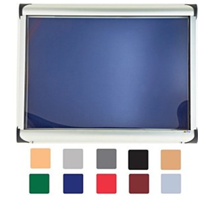 Metropolitan Tamperproof External Noticeboard Aluminim Frame 12xA4 Burgundy Fabric