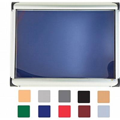 Metropolitan Tamperproof External Noticeboard Aluminium Frame 4xA4 Landscape Dark Grey Fabric