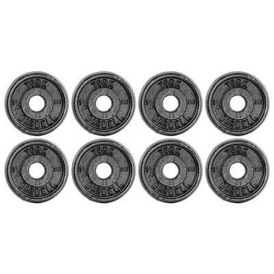 York 8x 1.25kg Black Cast Iron 1Inch Plates