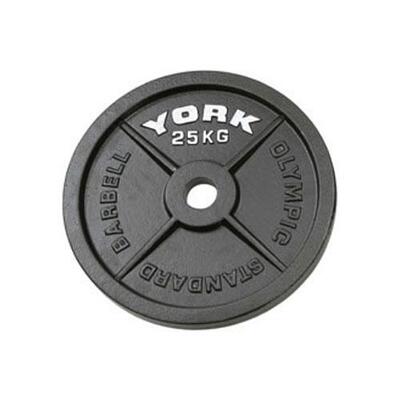 York 25kg Hammertone Cast Iron Olympic Plate