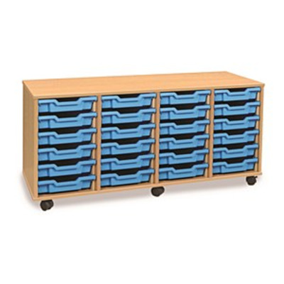 24 (6x4) Shallow Tray Unit Beech Finish Other Colour Trays