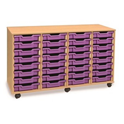32 Shallow Tray Unit Beech Finish Other Colour Trays