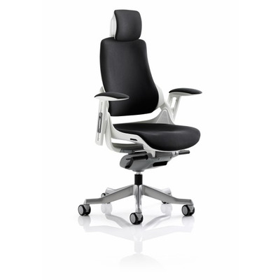 Zure Executive Chair with Headrest Black Fabric