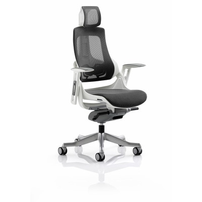 Zure Executive Chair with Headrest Charcoal Mesh