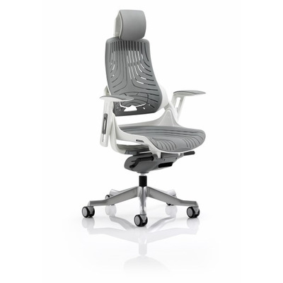 Zure Executive Chair with Headrest Grey Elastomer