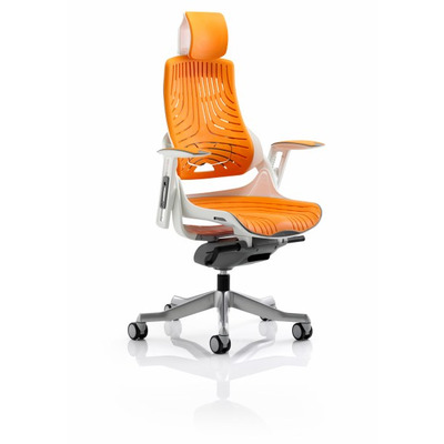 Zure Executive Chair with Headrest Orange Elastomer