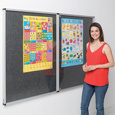 Eco-Colour Resist-a-Flame Tamperproof Noticeboard 1200 x 2400mm CHARCOAL