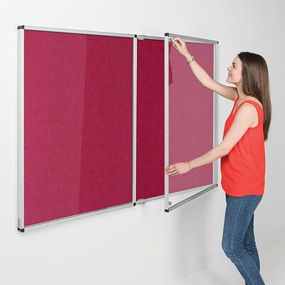 Eco-Colour Resist-a-Flame Tamperproof Noticeboard 1200 x 2400mm RASPBERRY