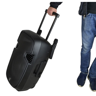 15" Portable PA Speaker Battery Powered with Radio Mic and Bluetooth