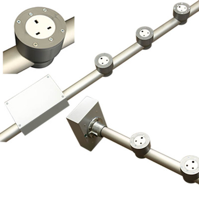 Wired Lighting Bar 4x 13 Amp Sockets Black 4m