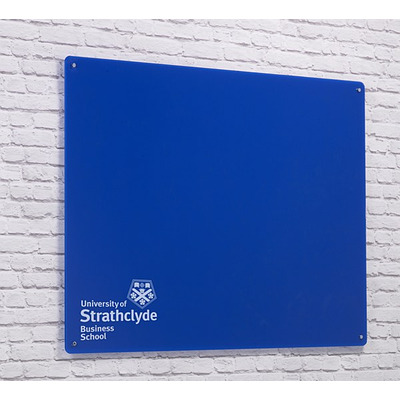 Magnetic Glass Board with your Logo 1000 x 650mm Red