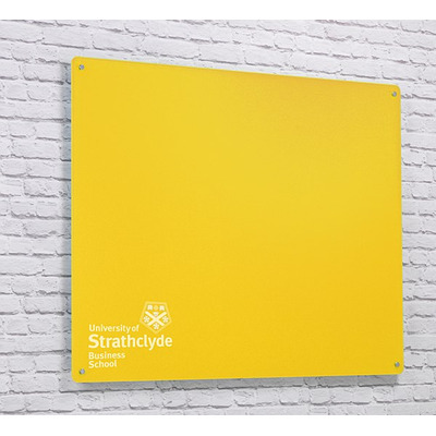 Magnetic Glass Board with your Logo 1800 x 1200mm Yellow