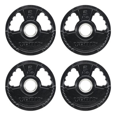 York 4 x 5kg G2 Rubber Thin Line Olympic Weight Plates