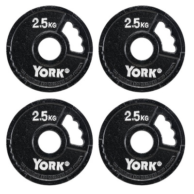 York 4 x 2.5kg G2 Cast Iron Olympic Weight Plates