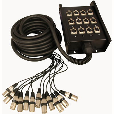 12 Input Stage Box Snake (INPUTS Only) Coded Flying Male XLR's 10m Lead