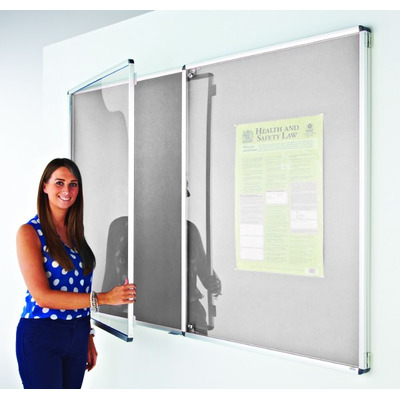 Eco-Sound Tamperproof Blazemaster Noticeboard 1800 x 1200mm Light Grey
