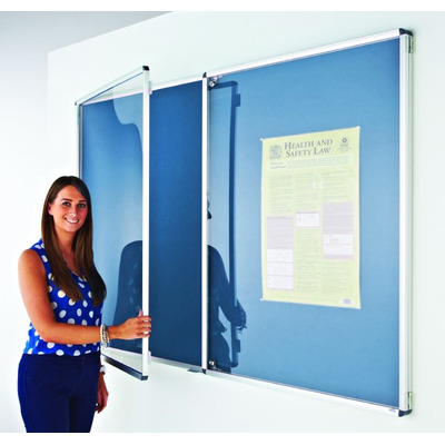 Eco-Sound Tamperproof Blazemaster Noticeboard 1800 x 1200mm Light Blue