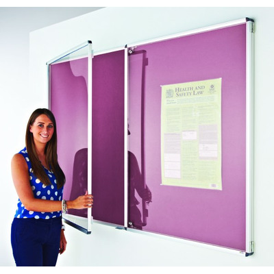 Eco-Sound Tamperproof Blazemaster Noticeboard 2400 x 1200mm Lilac