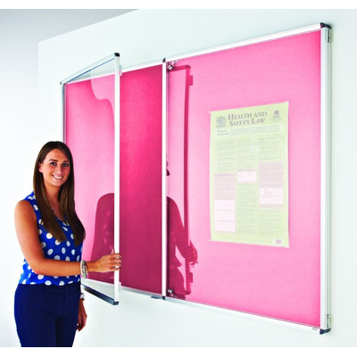Eco-Sound Tamperproof Blazemaster Noticeboard 2400 x 1200mm Pink