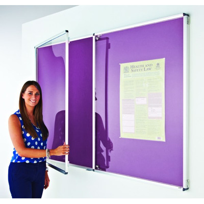 Eco-Sound Tamperproof Blazemaster Noticeboard 2400 x 1200mm Purple