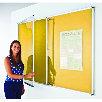 Eco-Sound Tamperproof Blazemaster Noticeboard 2400 x 1200mm Yellow