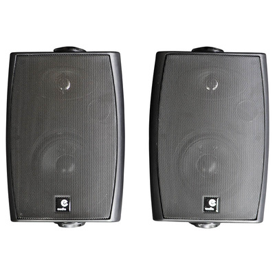 60W Wall Mounted Active Speakers with Bluetooth & Auxiliary Input - Black