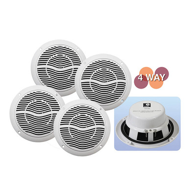 4 Way Bluetooth Ceiling Speaker & Amplifier Kit With 5.25" Speakers