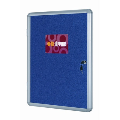 Bi-Office Lockable Felt Noticeboard Display Case 1780 x 1180mm (32 x A4) RED