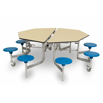 8 Seat Octagonal Mobile Folding Tables