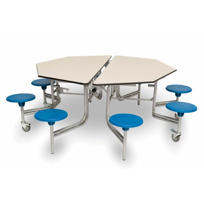 8 Seat Octagonal Mobile Folding Table