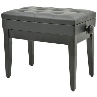 Black Piano Bench with Storage Compartment - Height Adjustable
