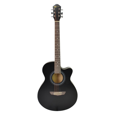 Full Size Acoustic Guitar Cutaway Design, Steel Strings-Matt Black