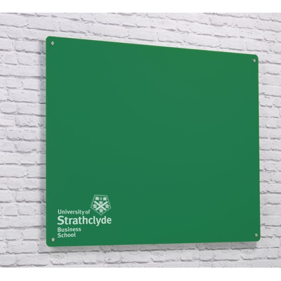 Magnetic Glass Board with your Logo 1200 x 1200mm Green