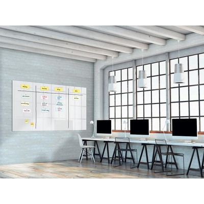 'Artverum' Magnetic Glass Noticeboard 240 x 120cm SUPER WHITE